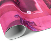 Papier Cadeau FRUITS DE SAISON - PROSPÉRITÉ Fuchsia Rose rouge (Coin rond)