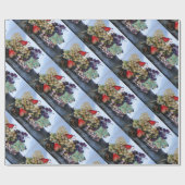 PAPIER CADEAU FRUITS DE SAISON / RAISONS BLANCHES ROUGES ET PEUR (Plat)