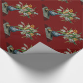 Papier Cadeau FRUITS DE SAISON / TULIPES ,Rouge (Coin)