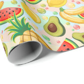 Papier Cadeau Fruits d'été frais Motif (Coin rond)