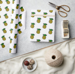 Papier Cadeau Fruits d'été tropicaux Motif d'ananas
