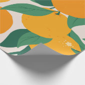 Papier Cadeau Fruits d'orange et motif sans couture feuille (Coin)