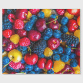 Papier Cadeau Fruits frais et baies mélangés (Plat)