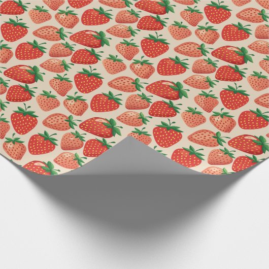 PAPIER CADEAU FRUITS FRAISES (Coin)