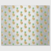 Papier Cadeau Fruits gris d'ananas d'été tropical (Plat)