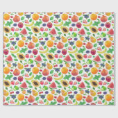 Papier Cadeau Fruits juteux colorés (Plat)