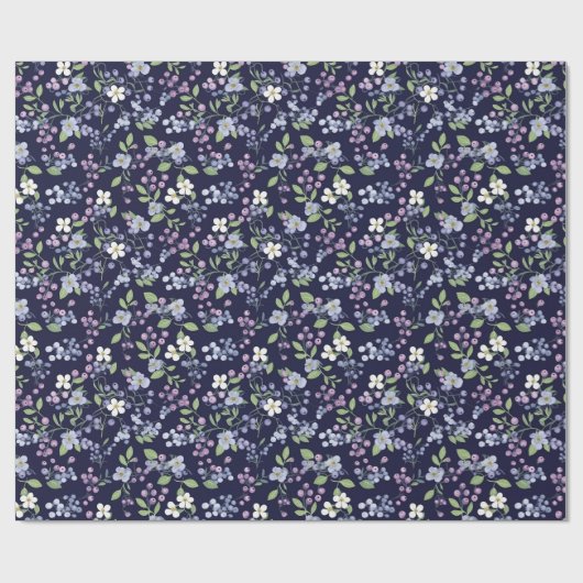 Papier Cadeau Fruits mousseux - Bleues (Plat)