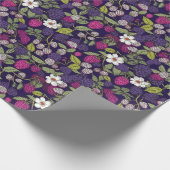 Papier Cadeau Fruits mousseux - Framboises et mûres (Coin)