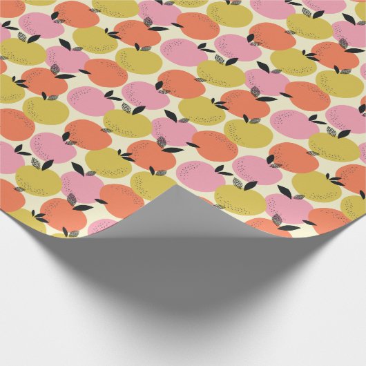 Papier Cadeau Fruits Orange, Motif D'Été Sans Couleur. (Coin)