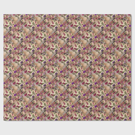 Papier Cadeau Fruits, patchwork (Plat)