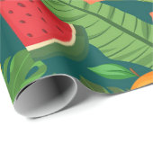 Papier Cadeau Fruits tropicaux (Coin rond)