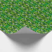 Papier Cadeau Fruits tropicaux floraux verts (Coin)