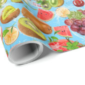 Papier Cadeau Fruits tropicaux salants (Coin rond)