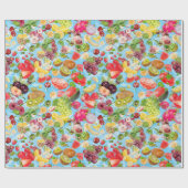 Papier Cadeau Fruits tropicaux salants (Plat)