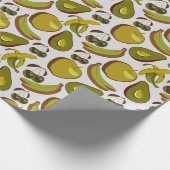Papier Cadeau Fruits tropicaux sans couture motif jaune et blanc (Coin)