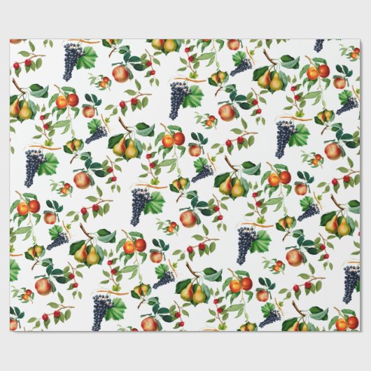 Papier Cadeau Fruits vintages (Plat)