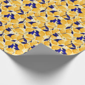 Papier Cadeau Fruits vintages au citron : motif alimentaire. (Coin)