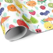 Papier Cadeau Frutti à deux tti Cutie Fruit 2e fête d'anniversai (Coin rond)