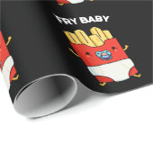 Papier Cadeau Fry Baby Funny French Fries Pun Dark BG (Coin rond)
