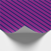 Papier Cadeau Fuchsia et bleu marine cinq bandes motif (Coin)