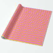 Papier Cadeau Fuchsia et jaune cinq bandes motif (Déroulé)
