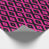 Papier Cadeau Fuchsia et motif de diamants noirs (Coin)