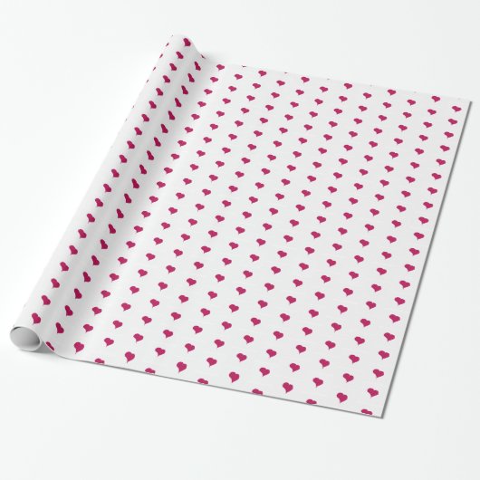 Papier Cadeau Fuchsia Hearts (Déroulé)
