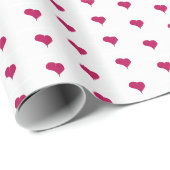 Papier Cadeau Fuchsia Hearts (Coin rond)