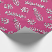 Papier Cadeau Fuchsia Parties scintillant Noël Arbre vacances Sn (Coin)