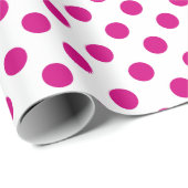 Papier Cadeau Fuchsia polka (Coin rond)