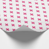 Papier Cadeau Fuchsia polka croise sur blanc (Coin)