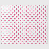 Papier Cadeau Fuchsia polka croise sur blanc (Plat)