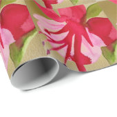 Papier Cadeau Fuchsia pop art watercolour flower (Coin rond)