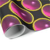 PAPIER CADEAU FUCHSIA ROSE CLAIR AMÉTHYST GEM PIERRES (Coin rond)