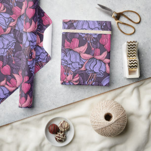 Papier Cadeau Fuchsia rose et violet