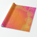 Papier Cadeau Fuchsia Rose Orange et Or Mandala Fête Indienne<br><div class="desc">Papier Cadeau</div>