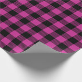 Papier Cadeau Fuchsia Royale et Vérification Buffle Noir (Coin)