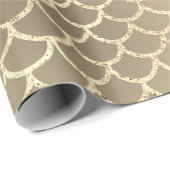 Papier Cadeau Fumée Champagne d'or fumé aux échelles de sirène (Coin rond)