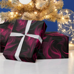 Papier Cadeau Fumée de vin de Bourgogne noire motif abstrait