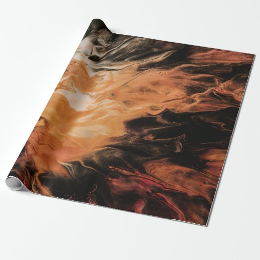 Papier Cadeau Fumée orange et blanche (Déroulé)