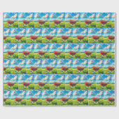 Papier Cadeau Fumer Des Chiens Chauds Sur Le Grill BBQ (Plat)