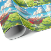 Papier Cadeau Fumer Des Chiens Chauds Sur Le Grill BBQ (Coin rond)