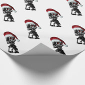 Papier Cadeau Fumer le cigare Squelette de Noël (Coin)
