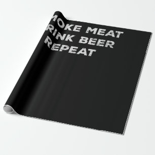 Papier Cadeau Fumer Viande Boire Bière Répéter   Amoureux Drôle 