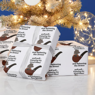Papier Cadeau Fumeurs De Tuyaux Profitant Du Fumage De Tuyaux Go