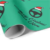 Papier Cadeau Fun automotive car steering wheel custom Christmas (Coin rond)