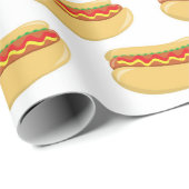 Papier Cadeau Fun BBQ Hotdog motif papier d'emballage (Coin rond)
