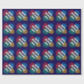 Papier Cadeau Fun Birthday wrapping paper with fireworks print (Plat)