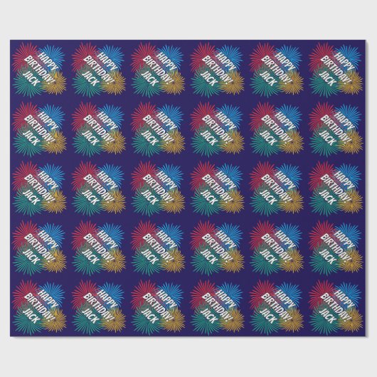Papier Cadeau Fun Birthday wrapping paper with fireworks print (Plat)