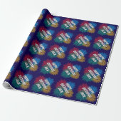 Papier Cadeau Fun Birthday wrapping paper with fireworks print (Déroulé)